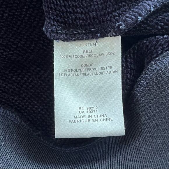 TIBI Summer Terry Crewneck Sweatshirt Women’s Size S Navy Ribbed Casual Top - Picture 10 of 10